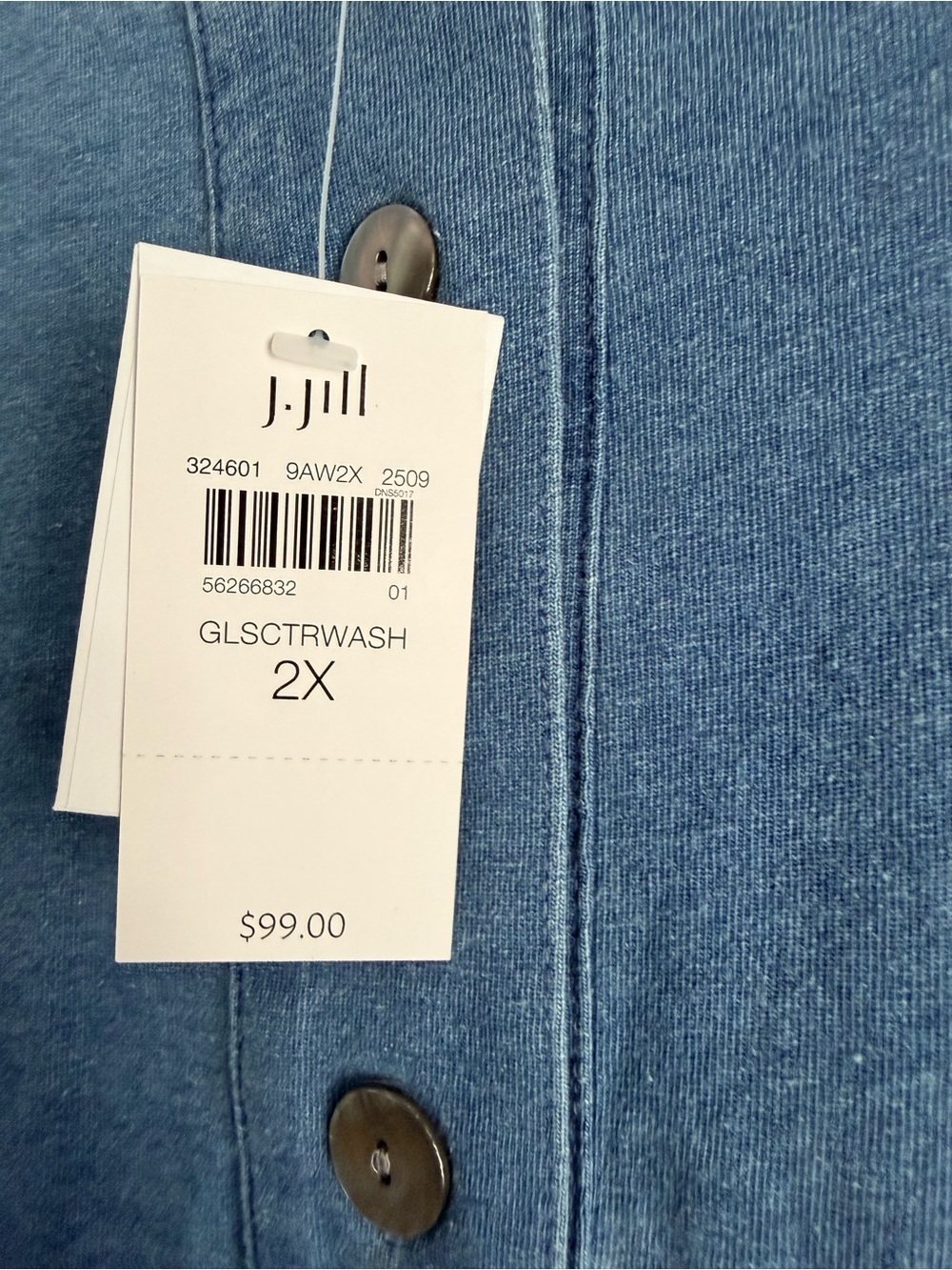J. Jill Women's Long-Sleeve Henley Tunic in Denim Blue. NWT - Picture 2 of 6